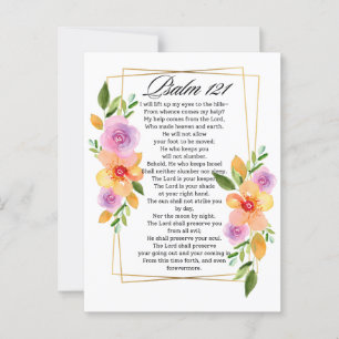 Psalm 121 Blommigt Geometric Ram Vykort