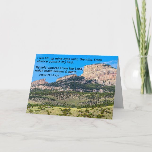 Psalm 121 Faith Get well Care sympathy Note Card Tack Kort (Framsida)