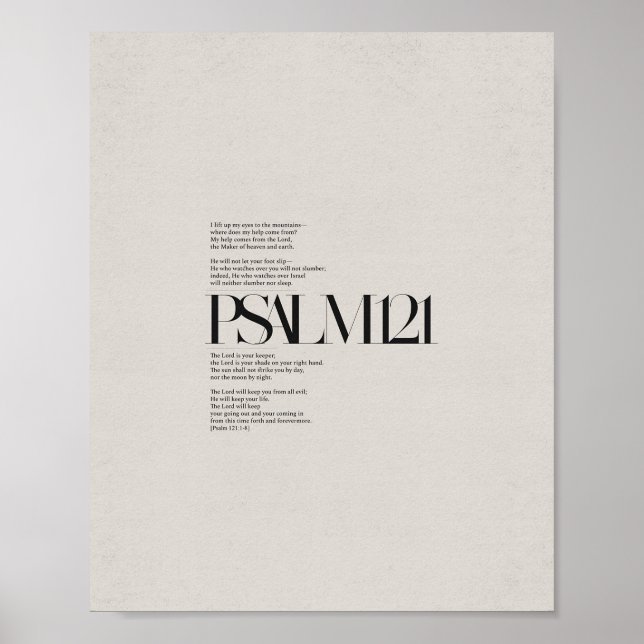 Psalm 121 - "I Hiss My Ögon to the Backe" Poster (Framsidan)