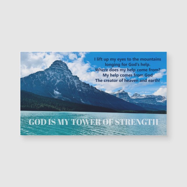 Psalm 121 Inspirerande Bergssjö Foto Magnet (Framsida)