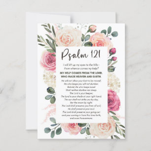 Psalm 121 Jag ska hiss upp min ögon Blommigt Bible Vykort
