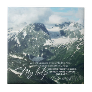 Psalm 121 Jag ska hiss upp öga till backe Kakelplatta