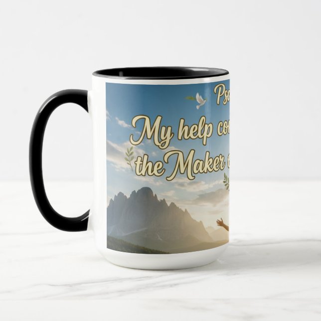 Psalm 121 Min hjälp kommer från Herren -  Mugg (Vänster)