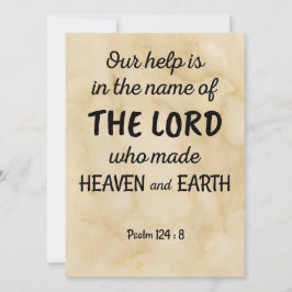 Psalm 124:8 på ett bibelhälsningskort stil julkort