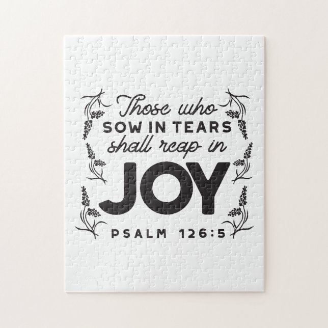 Psalm 126:5 Scripture Typography – Reap in Joy Pussel (Vertikal)