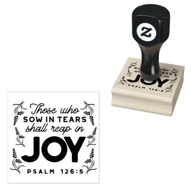Psalm 126:5 Scripture Typography – Reap in Joy Stämpel (Stämplad)