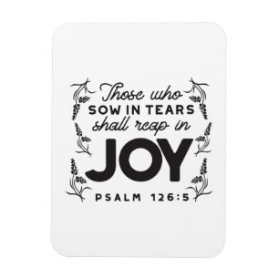 Psalm 126:5 Skriftstypografi – Skörda i glädje Magnet