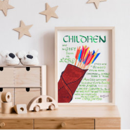 Psalm 127 3-5 Barn Bibelvers Kristna Poster