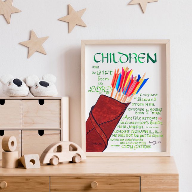 Psalm 127 3-5 Barn Bibelvers Kristna Poster (Skapare uppladdad)