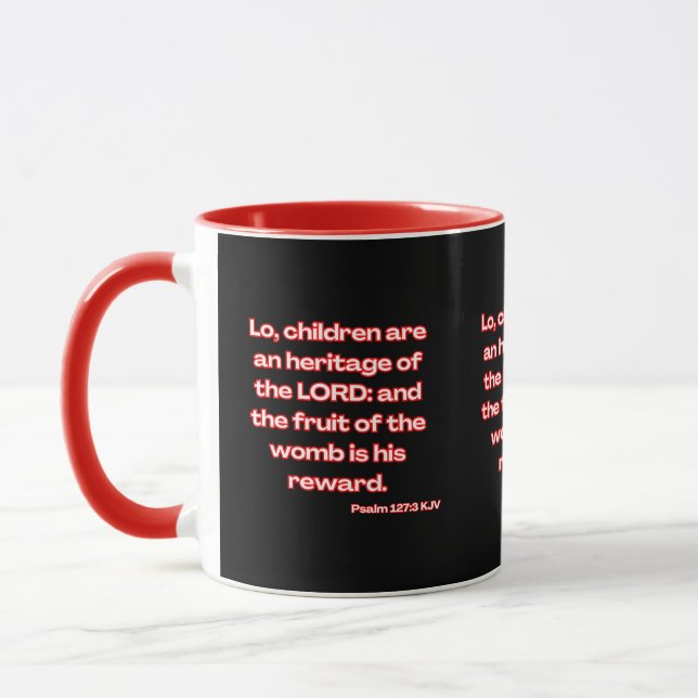 Psalm 127:3 KJV Bibelskriptur med två ton Mugg (Vänster)