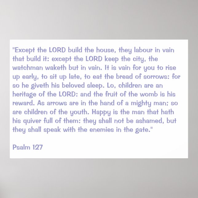 Psalm 127 poster (Framsidan)
