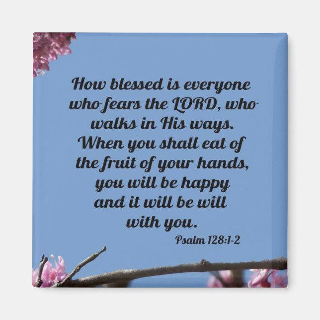 Psalm 128:1-2 magnet (Framsidan)