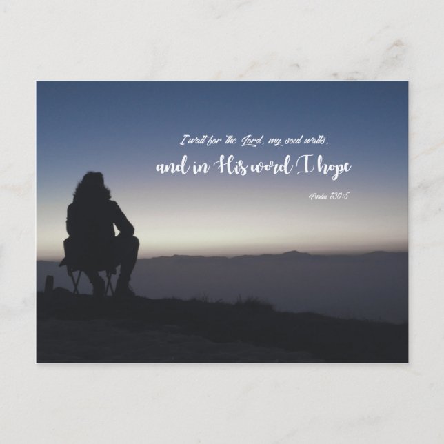 Psalm 130:5 - Jag väntar på Herren Vykort (Framsida)