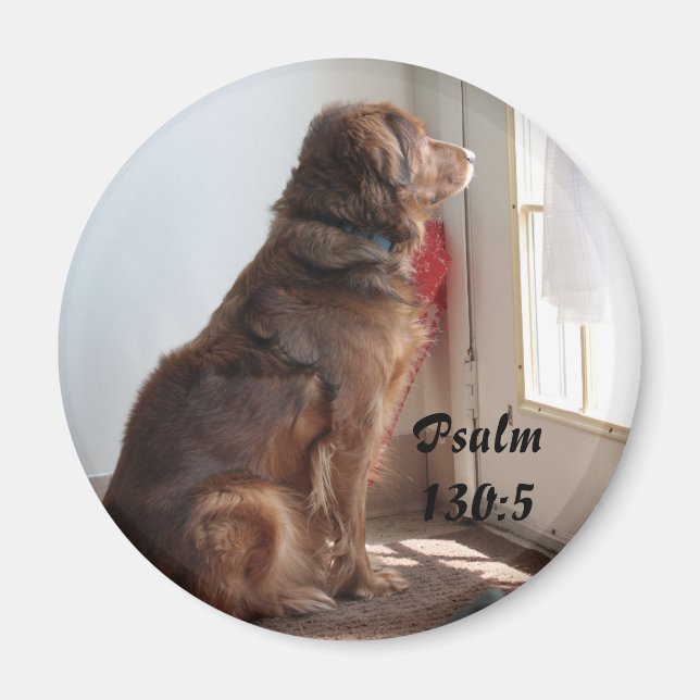 Psalm 130:5 Windows Magnet-Hund Magnet (Framsidan)