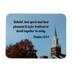 Psalm 133:1 Behold, hur bra och hur trevlig Magnet