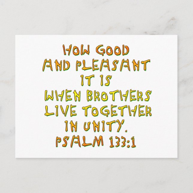 Psalm 133:1 vykort (Framsida)