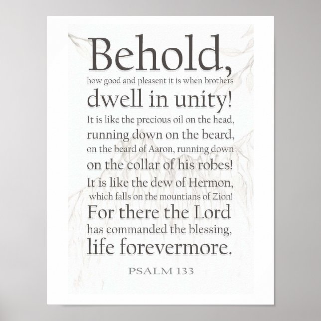 Psalm 133 poster (Framsidan)