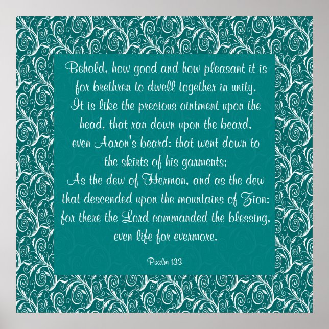 Psalm 133 Poster (Framsidan)