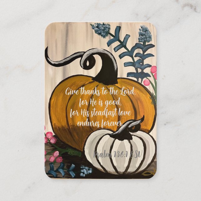 Psalm 136:1 Affärskort för "Ge-tack" Visitkort (Framsida)