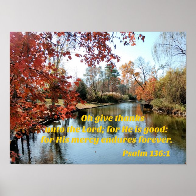 Psalm 136:1 Oj ge tack till Herren Poster (Framsidan)