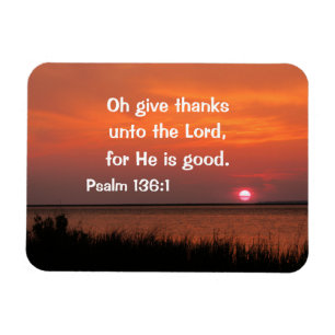 Psalm 136:1 Oj, ge tack till lord Magnet