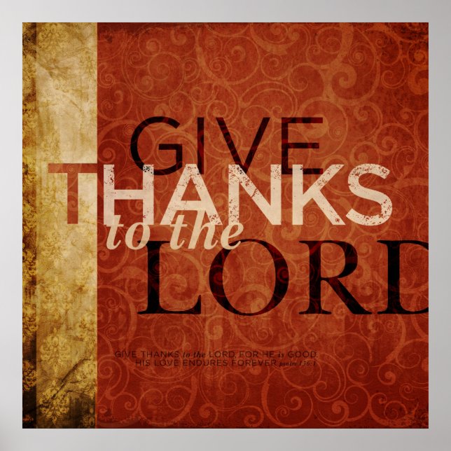 Psalm 136:1 poster (Framsidan)