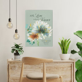 Psalm 136 Hans Kärlek är i Blommigtens Grönt Canvastryck