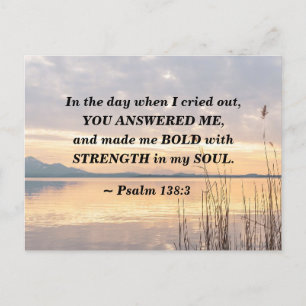 Psalm 138:3 Du gjorde mig feta solnedgången över S Vykort
