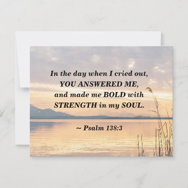 Psalm 138:3 Du gjorde mig till feta solnedgång öve Kort (Framsida)