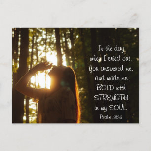 Psalm 138:3 Du svarade mig och gjorde mig BOLD Vykort