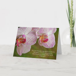 Psalm 138:8 för Orchid Flowers Scripture Card Kort