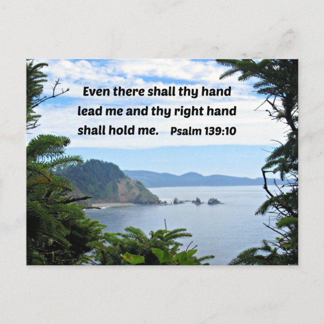 Psalm 139:10 Även där ska handen leda mig Helg Vykort (Framsida)
