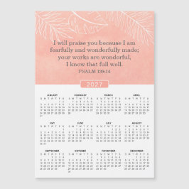 Psalm 139:14 2027 Rosa kalender magnet
