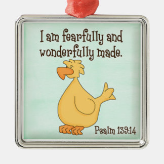 psalm 139:14 barn kristen gul anka julgransprydnad metall