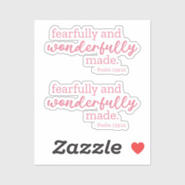 Psalm 139:14 - Fjärt och underbart gjord Klistermärken