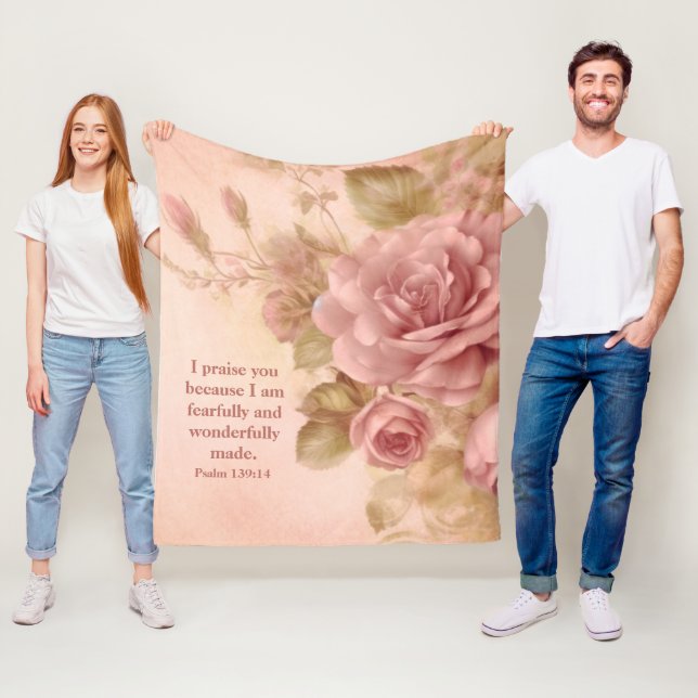 Psalm 139: 14 Fleece Blanket (På plats)