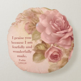 Psalm 139: 14 Fleece Blanket Rund Kudde