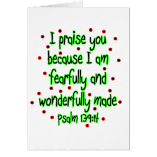 Psalm 139:14 hälsningskort