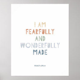 Psalm 139:14 Jag är räddningsvärt och underbart sk Poster