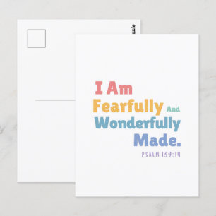 Psalm 139:14 Kids Bible Verse Christian Nursery Vykort