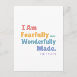 Psalm 139:14 Kids Bible Verse Christian Nursery Vykort