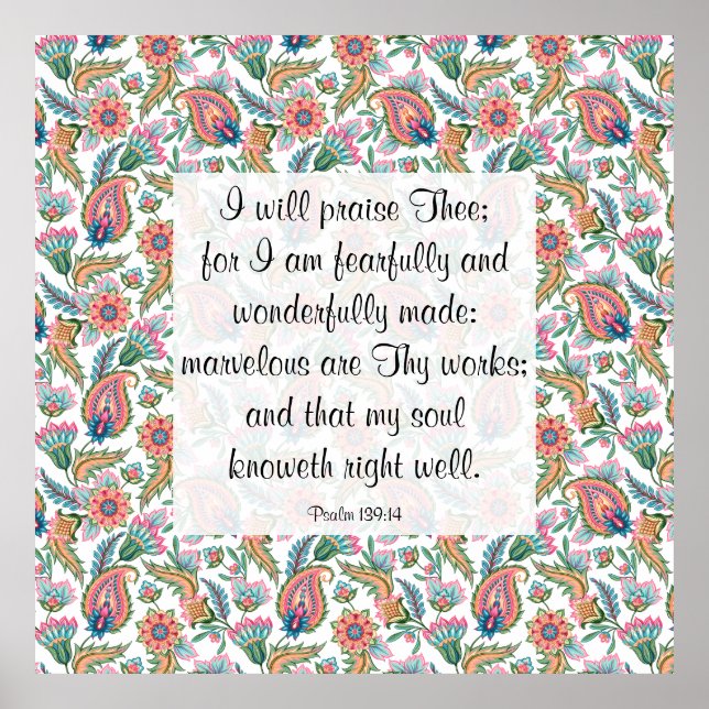 Psalm 139:14 Poster (Framsidan)