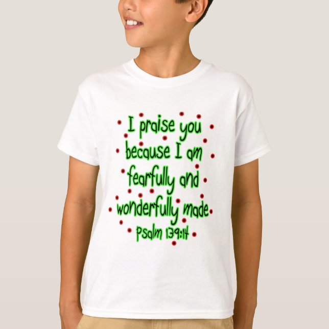 Psalm 139:14 t-shirt (Framsida)