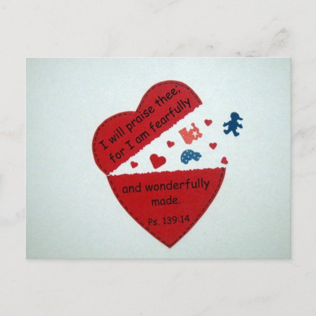 Psalm 139:14 vykort (Framsida)
