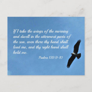 Psalm 139:9-10 Om jag tar vingar på morgonen Vykort