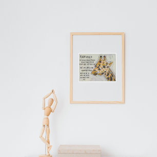 Psalm 139 Bibelcitat Giraffe Poster