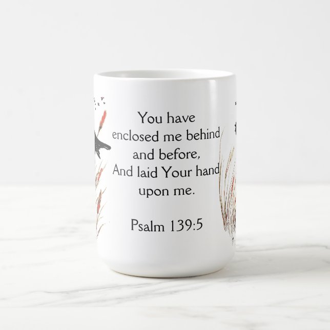 Psalm 139 Bible Scripture Du svarar Blackbird Kaffemugg (Center)