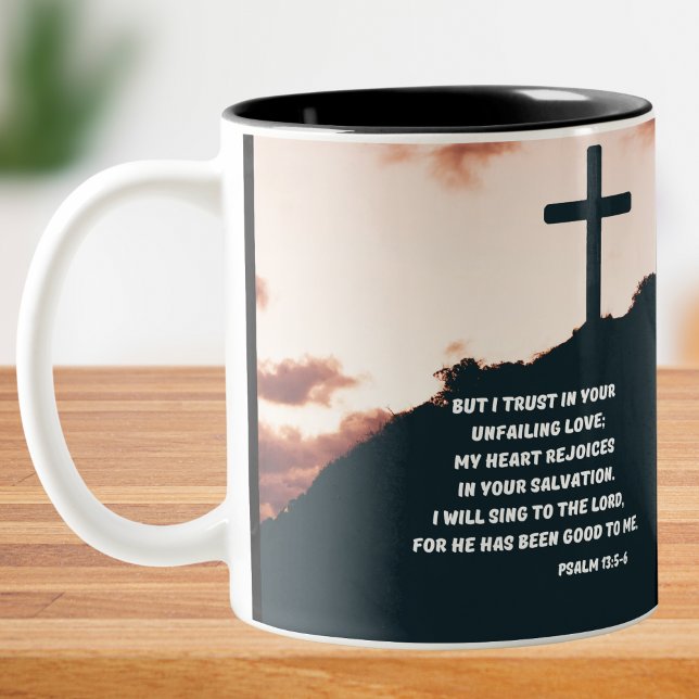 Psalm 13:15 Sjunga till Gud Bible Verse Två-Tonad Mugg (Skapare uppladdad)