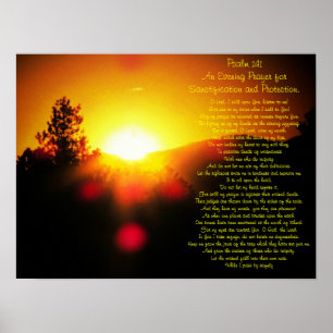 Psalm 141 med ljust Sunset över bergen Poster