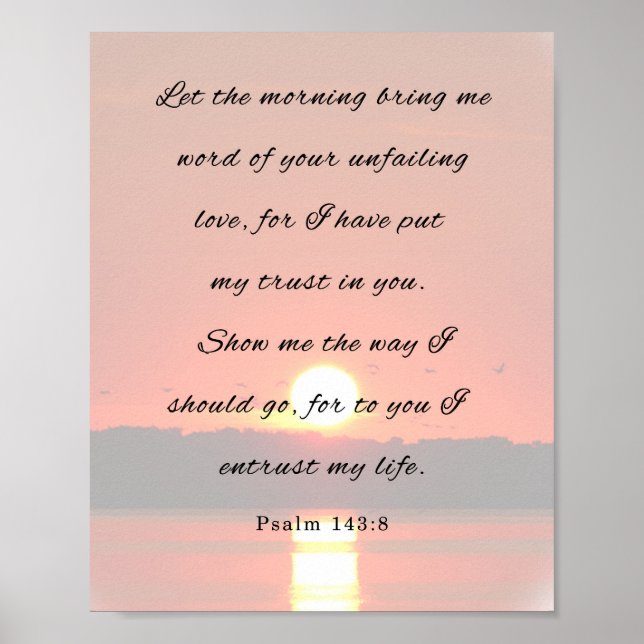Psalm 143:8, Bible Verse Poster (Framsidan)